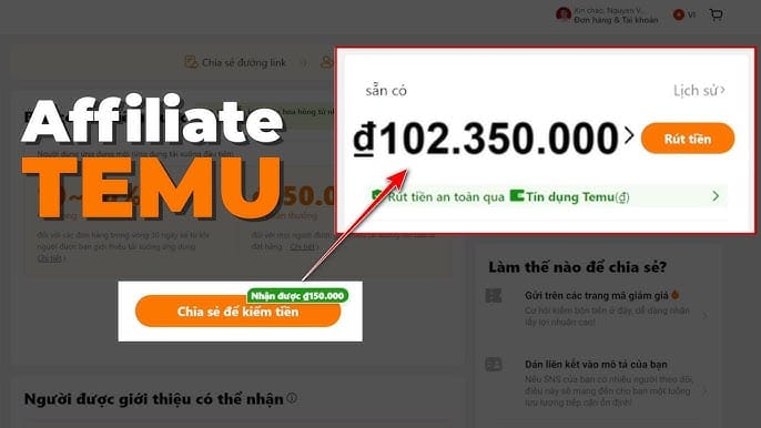 Kiếm tiền online dễ như trở bàn tay với Temu Affiliate